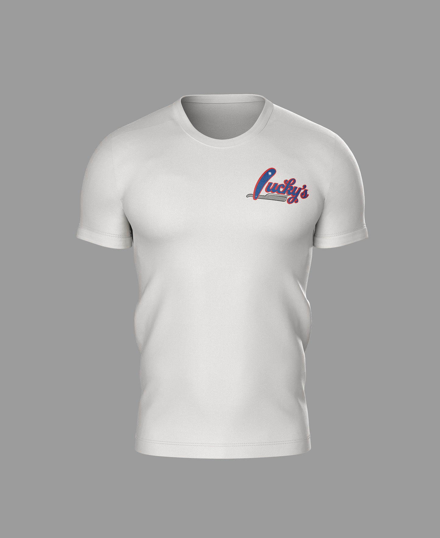 Lucky's Classic Logo Tee | Red & Blue