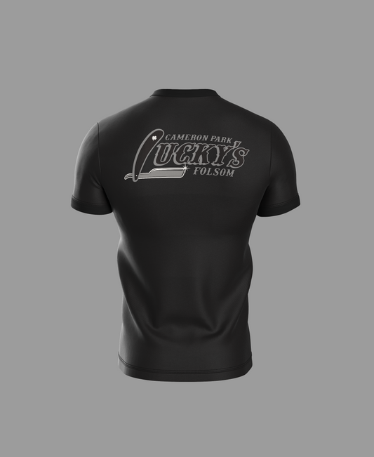 Lucky's Classic Logo Tee | Black & Silver