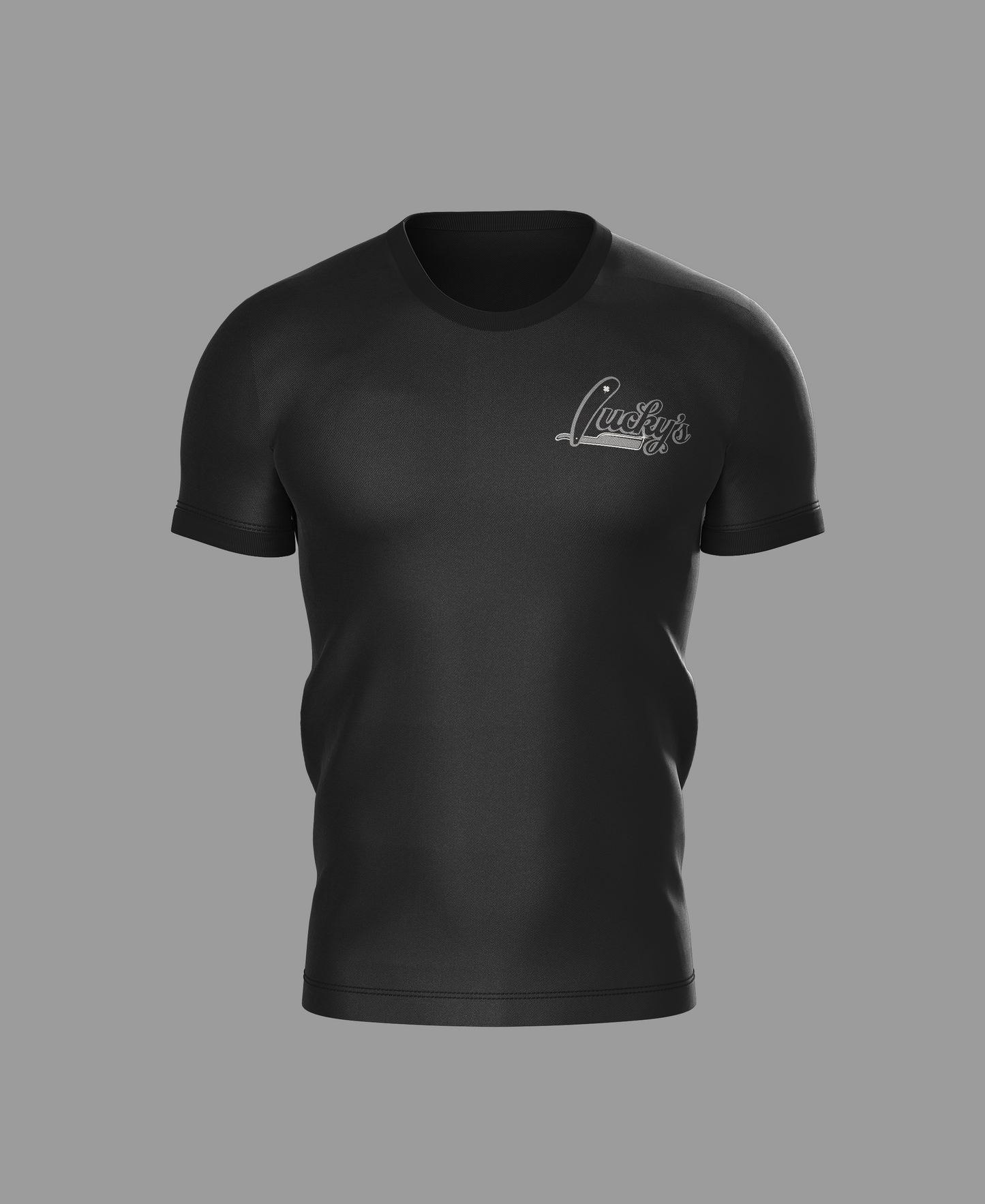 Lucky's Classic Logo Tee | Black & Silver
