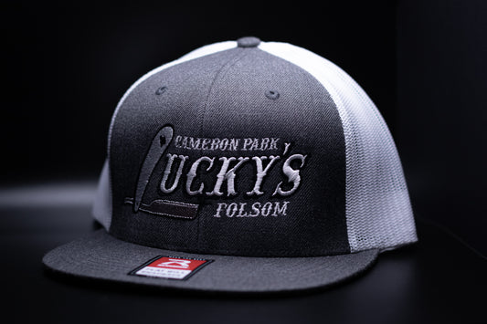 Lucky's Classic Logo Hat | Charcoal and White